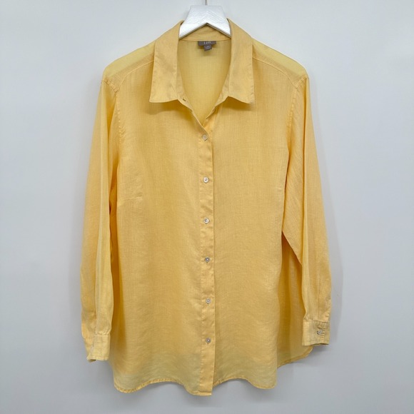 J. Jill Tops - J Jill Tunic Top Shirt‎ 1X Button Up 100% Linen Preppy Coastal Beachy Lagenlook